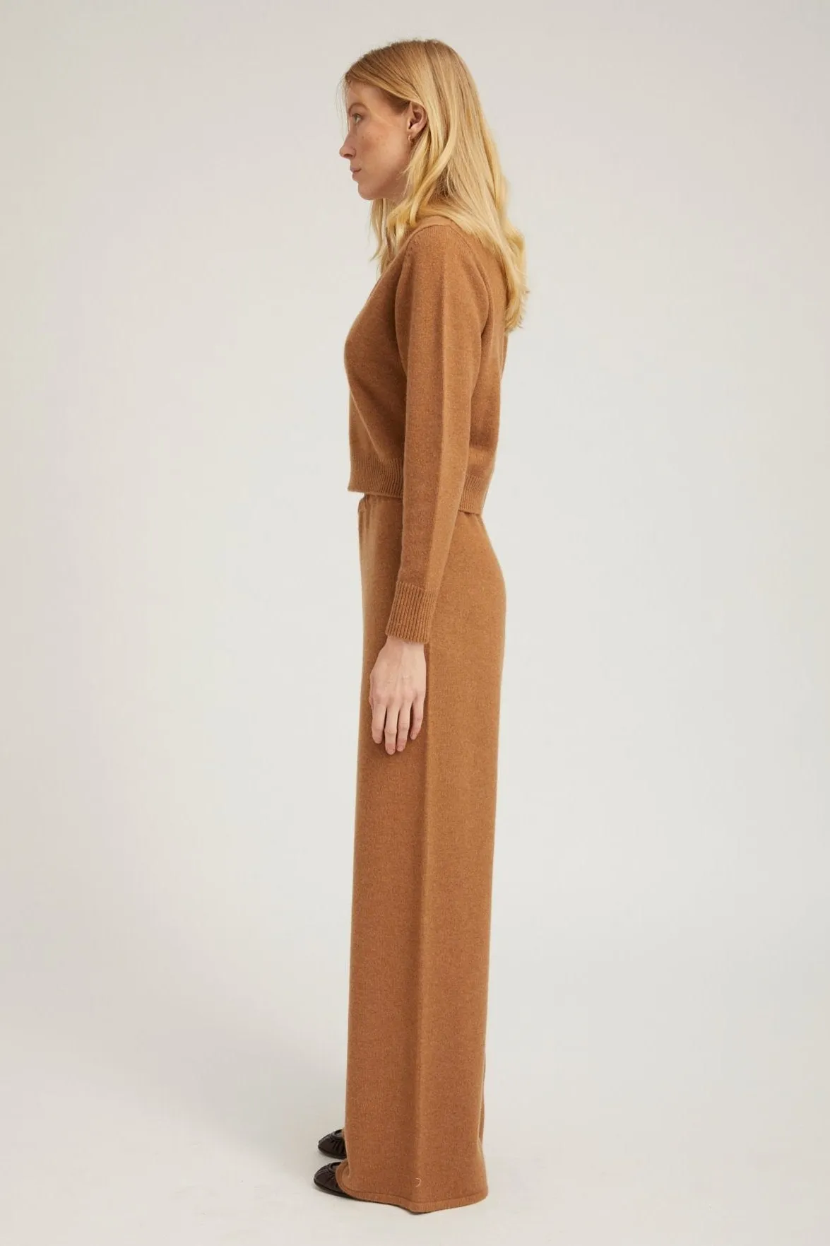 Tan Cashmere Henley Sweater sold by SPRWMN product image thumbnail 3