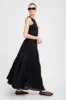 Black Voile Tiered Maxi Skirt sold by SPRWMN