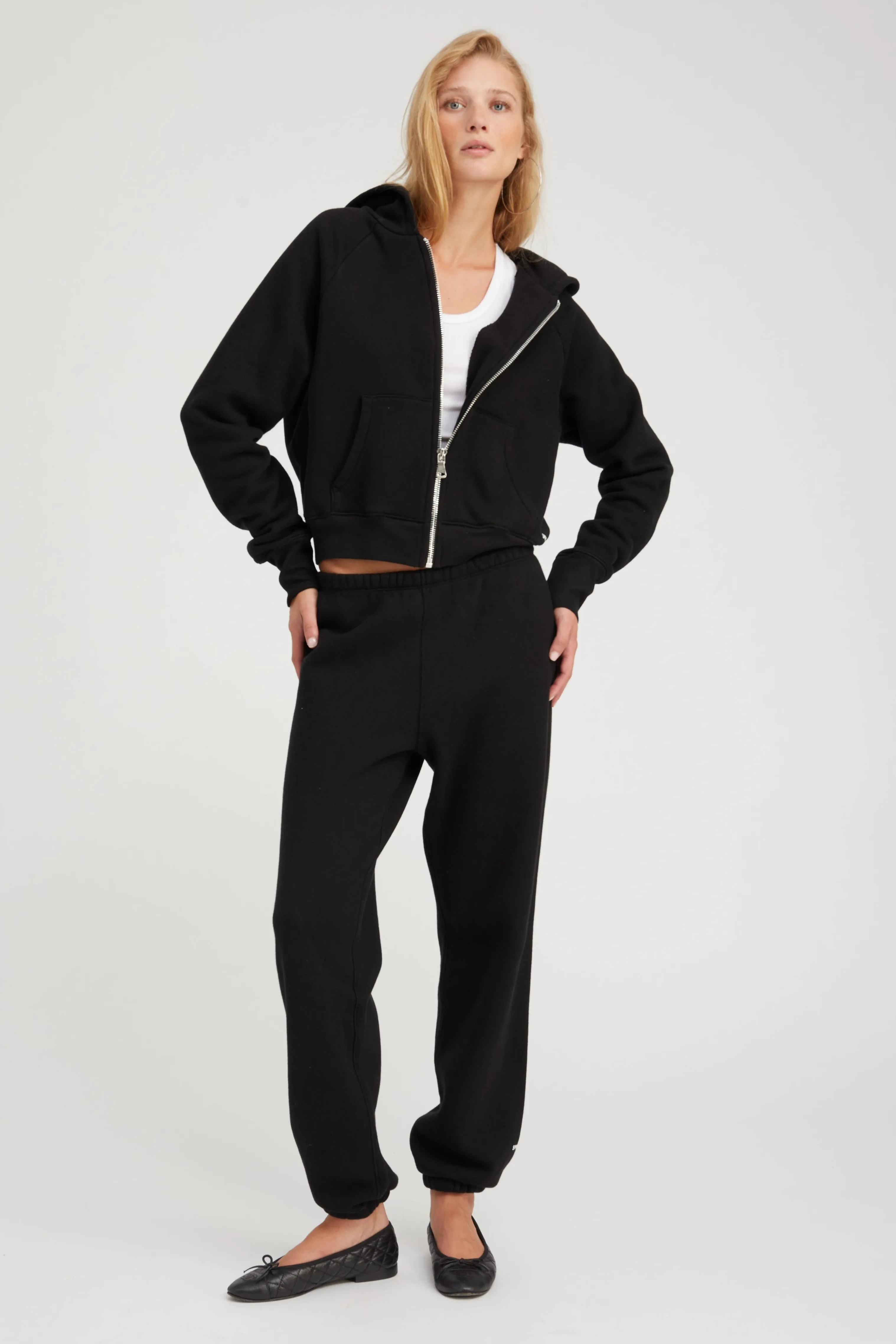 Black Cotton Mini Logo Sweatpants sold by SPRWMN product image thumbnail 2