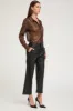 Black Leather Cropped Trousers sold by SPRWMN