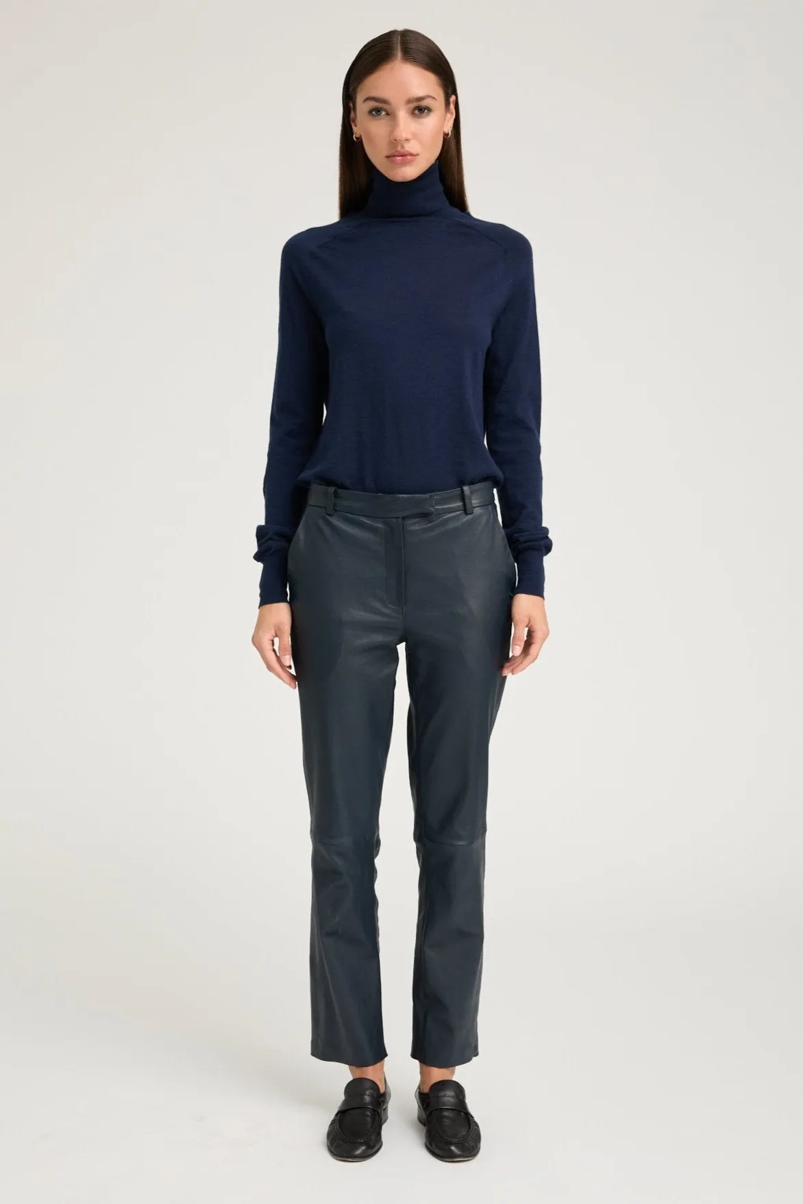 Midnight Leather Sophia Cigarette Trousers sold by SPRWMN