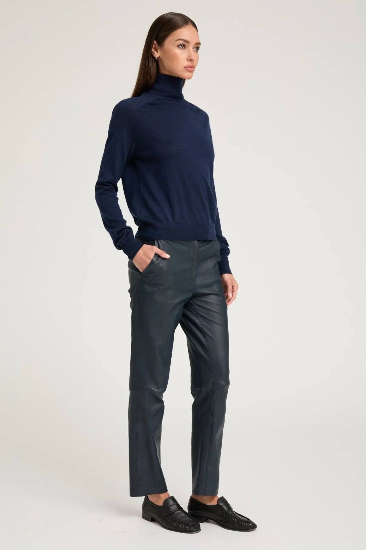 Midnight Leather Sophia Cigarette Trousers sold by SPRWMN product image thumbnail 2