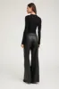 Black Stretch Leather Wide Leg sold by SPRWMN