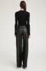 Black Stretch Leather Wide Leg sold by SPRWMN
