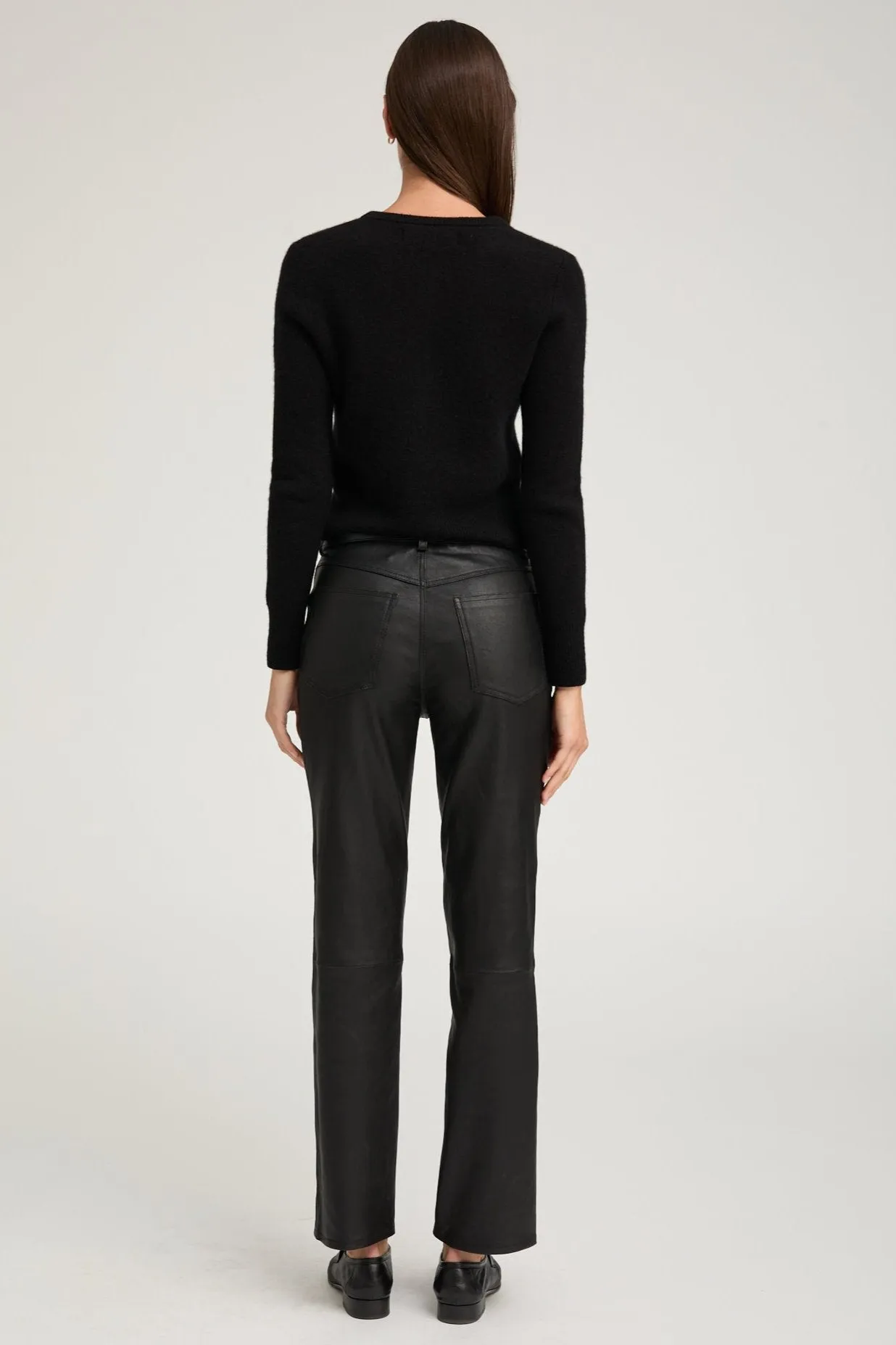 Black Leather 5 Pocket Slim Straight sold by SPRWMN product image thumbnail 4