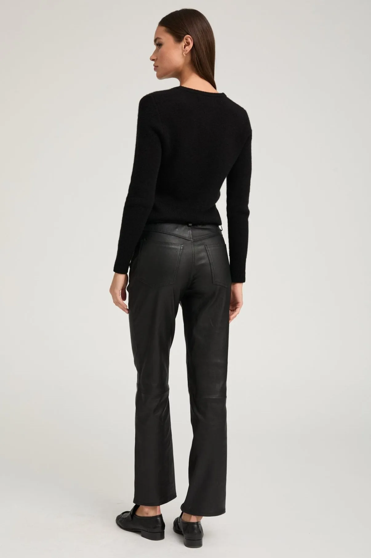 Black Leather 5 Pocket Slim Straight sold by SPRWMN product image thumbnail 5