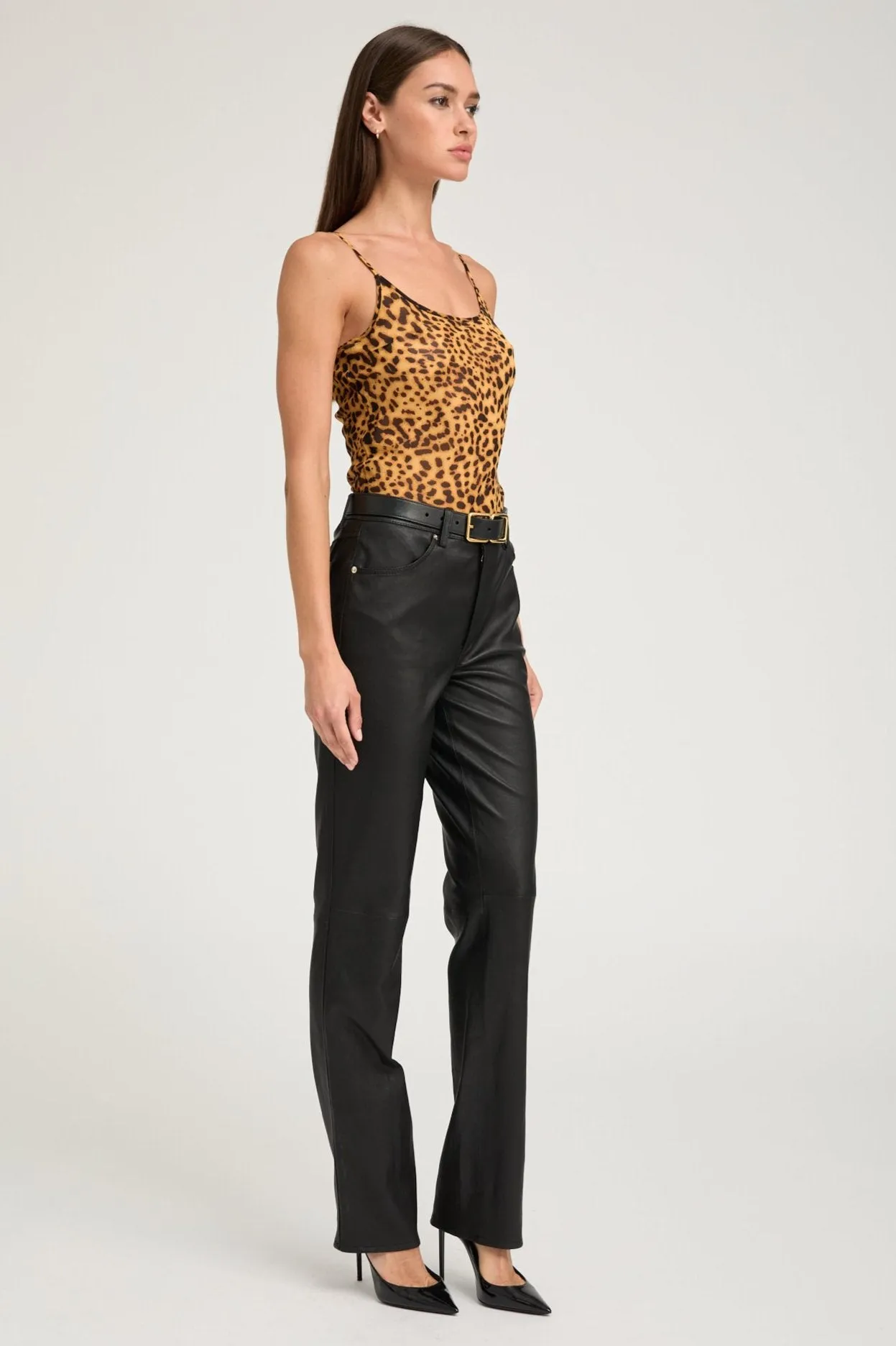 Black Leather 5 Pocket Ankle Slim Straight sold by SPRWMN product image thumbnail 2