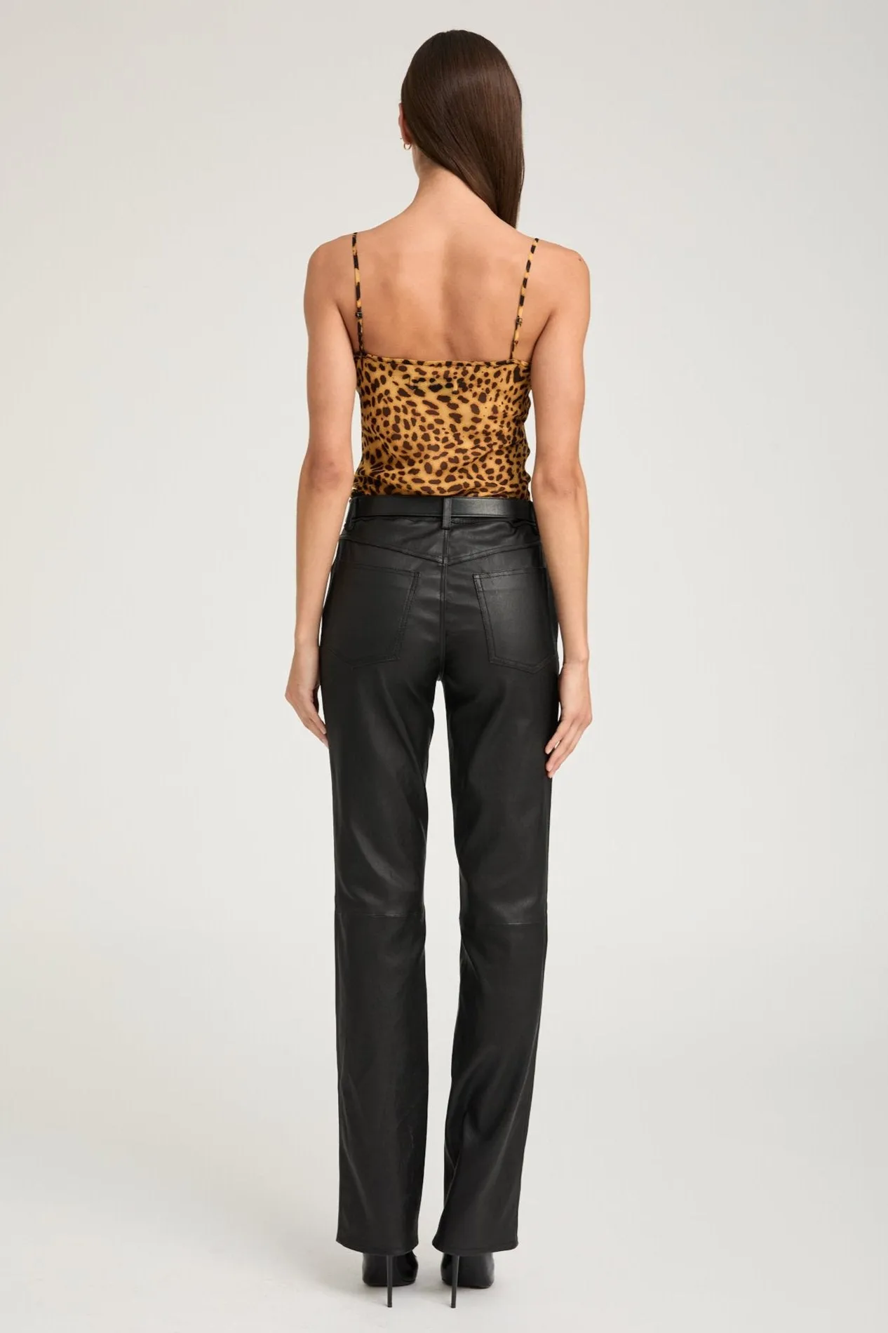 Black Leather 5 Pocket Ankle Slim Straight sold by SPRWMN product image thumbnail 3