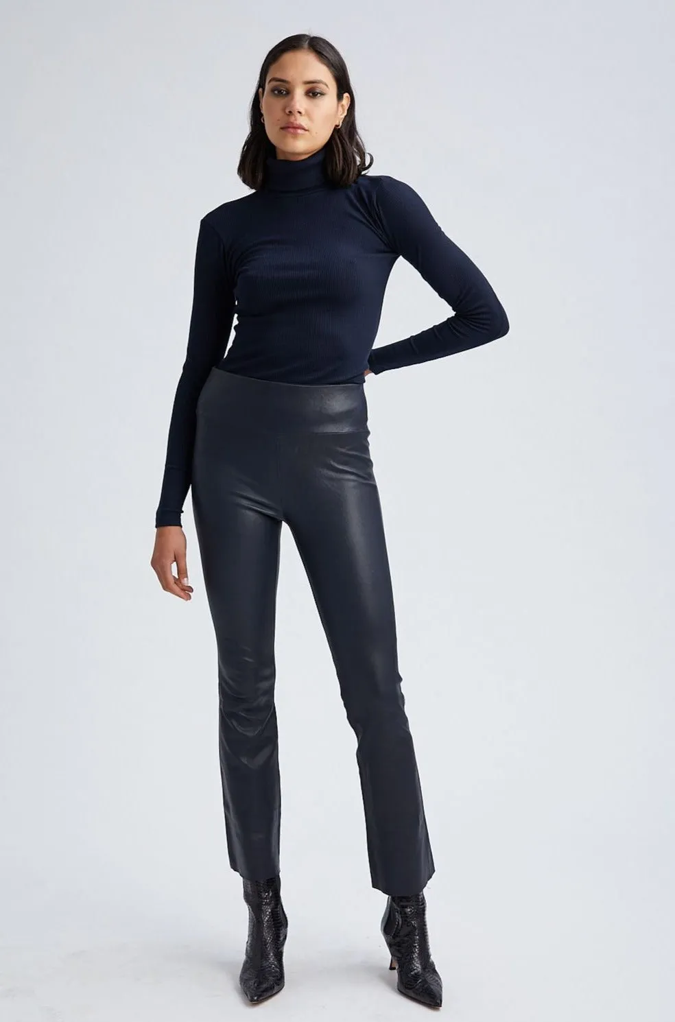Navy Rib Long Sleeve Turtleneck sold by SPRWMN product image thumbnail 3