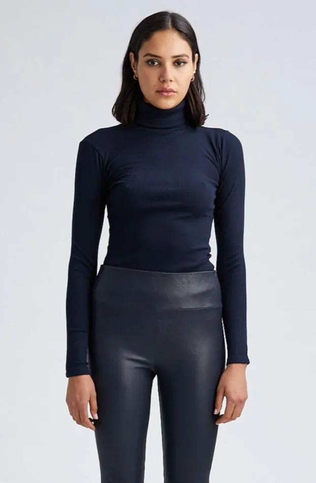 Navy Rib Long Sleeve Turtleneck sold by SPRWMN