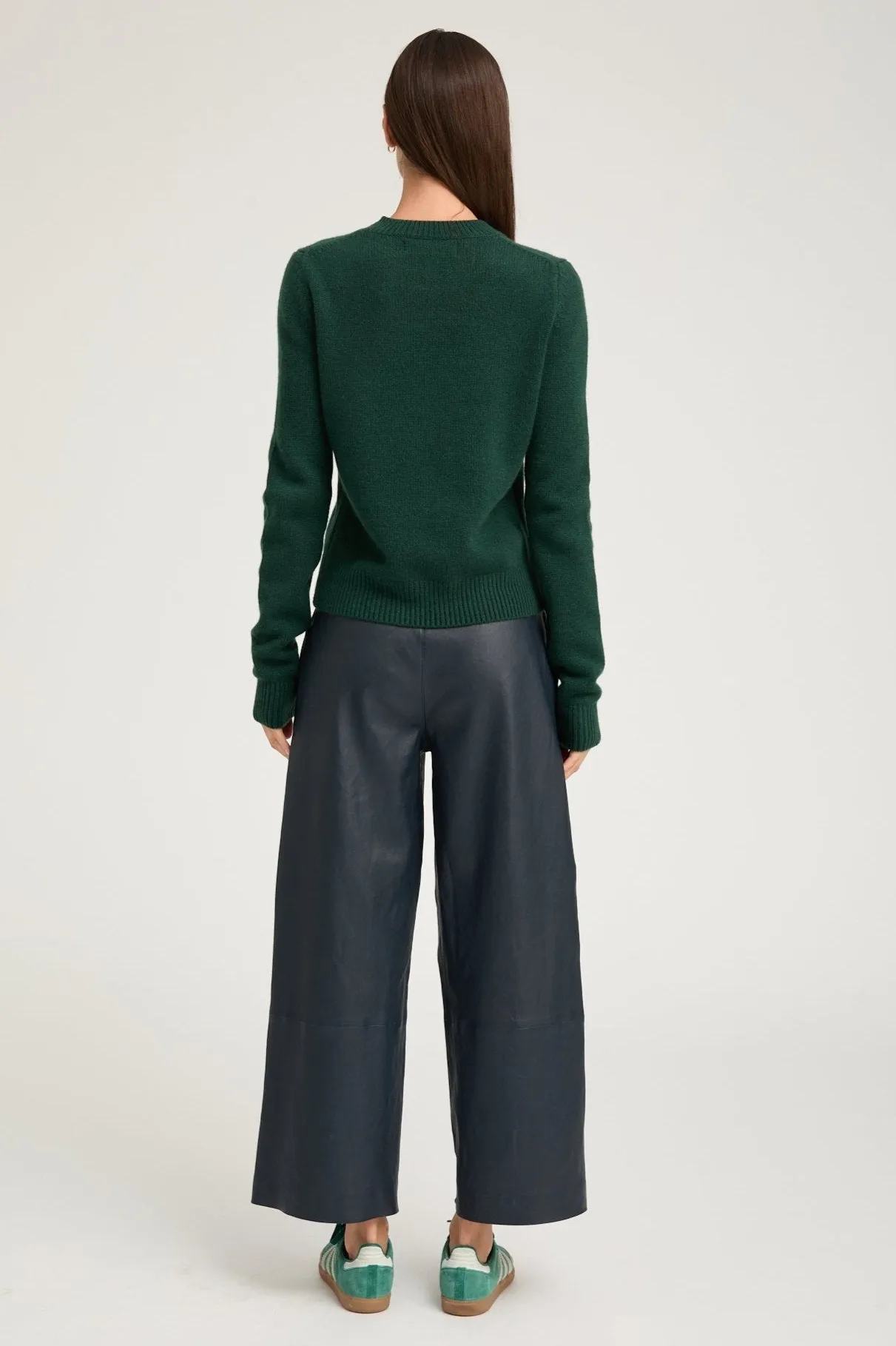 Midnight Leather Cropped Baggy Pants sold by SPRWMN product image thumbnail 4