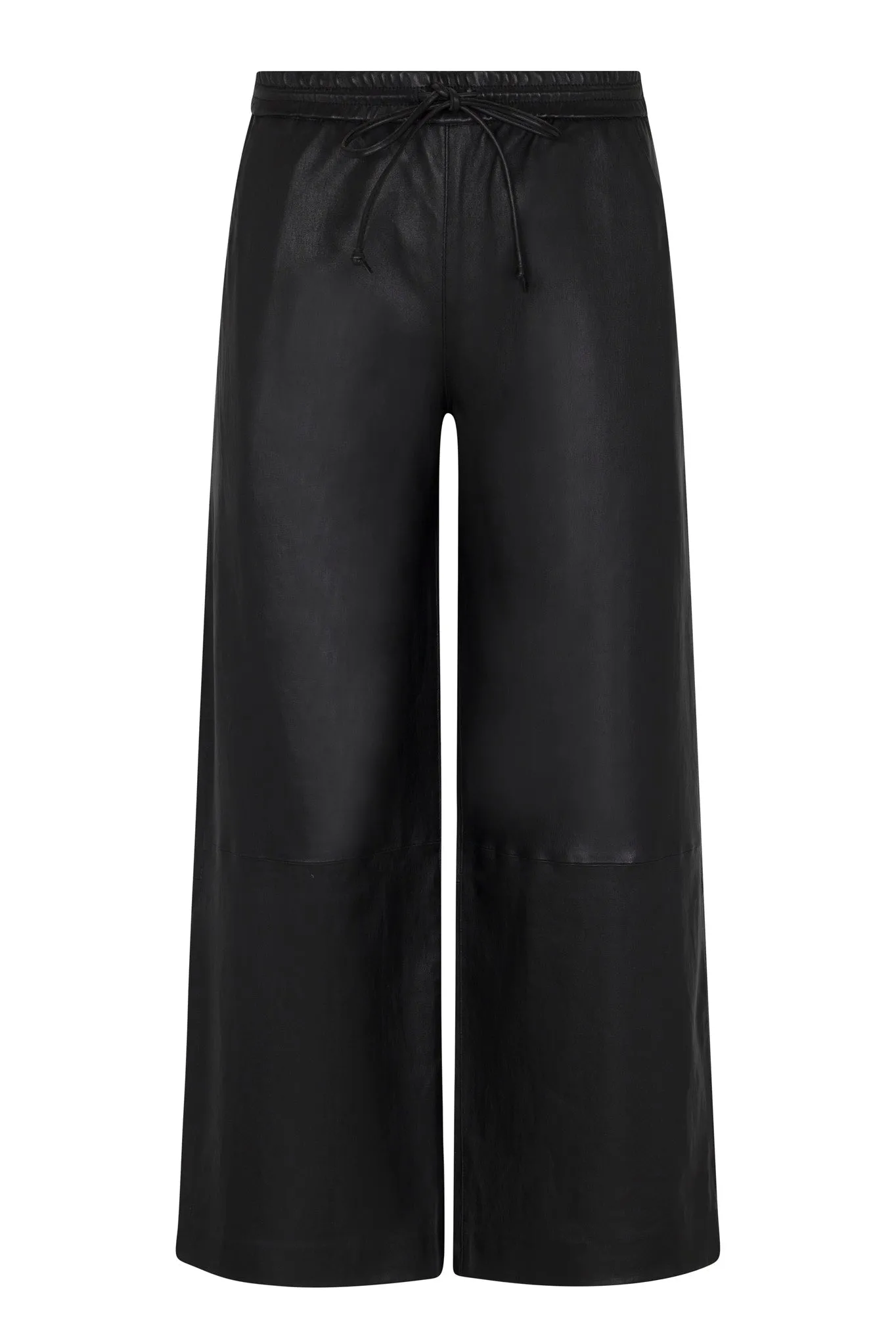 Black Leather Cropped Baggy Pants sold by SPRWMN product image thumbnail 5