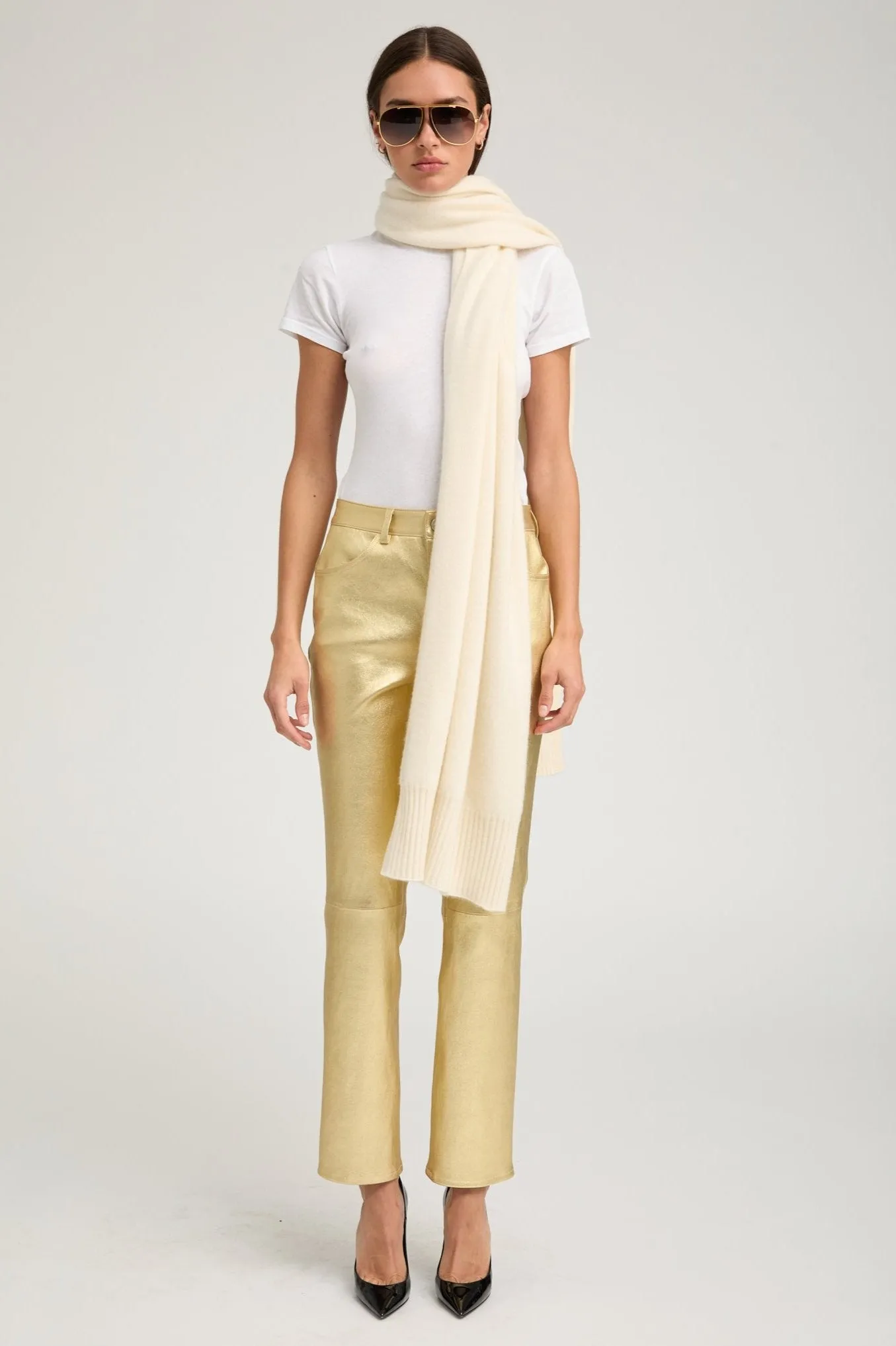 Metallic Gold Leather 5 Pocket Ankle Slim Straight sold by SPRWMN product image thumbnail 5