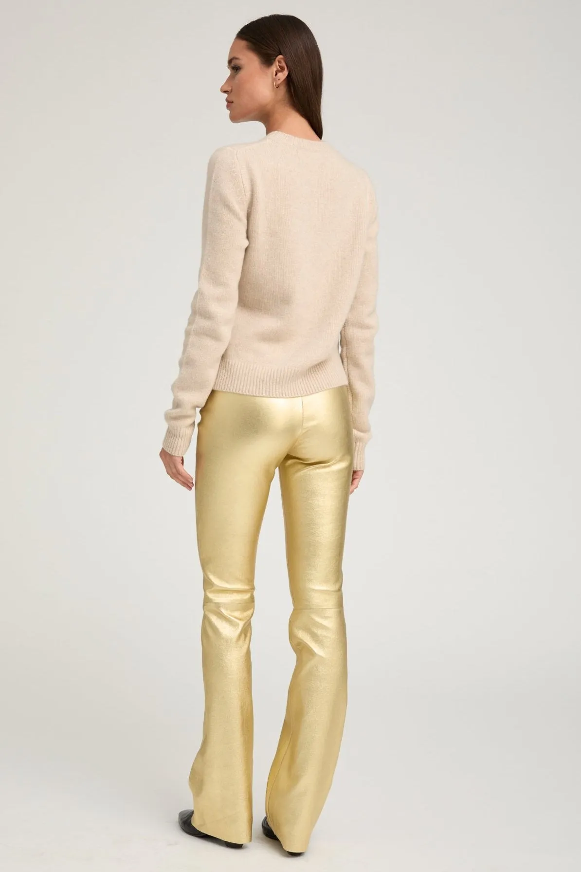 Metallic Gold Leather Micro Flare sold by SPRWMN product image thumbnail 4