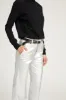 Metallic Silver Leather Classic Trousers sold by SPRWMN