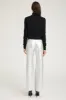 Metallic Silver Leather Classic Trousers sold by SPRWMN