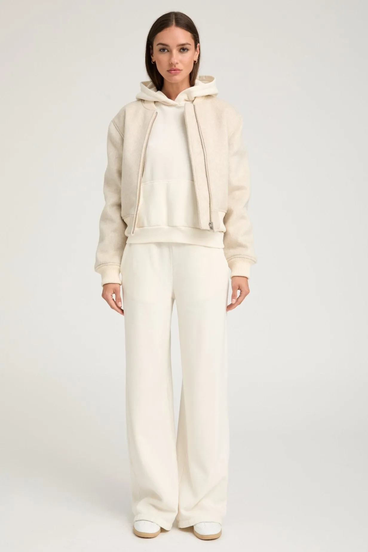 Off White Wool Cashmere Bomber sold by SPRWMN product image thumbnail 2