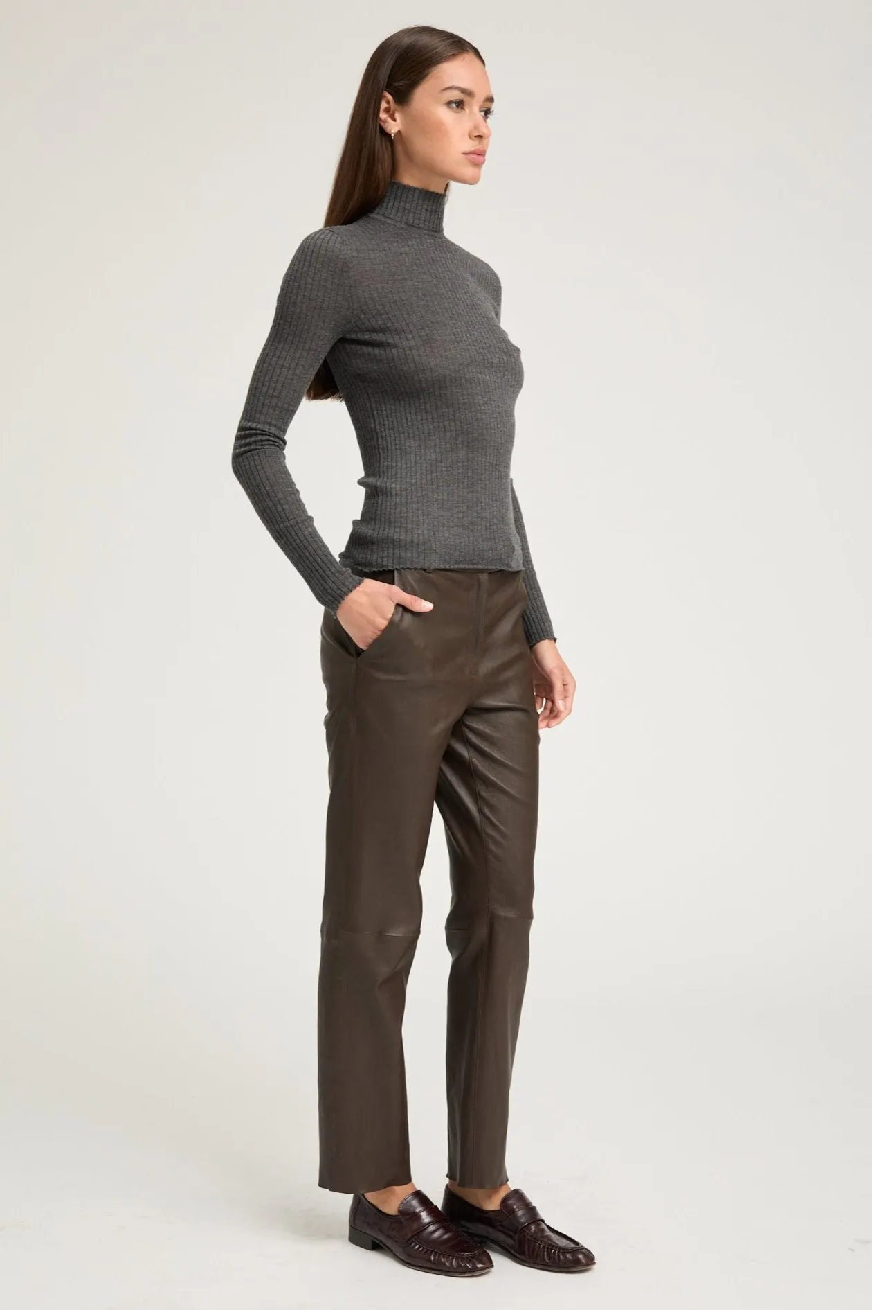 Leather Sophia Cigarette Trousers sold by SPRWMN product image thumbnail 2