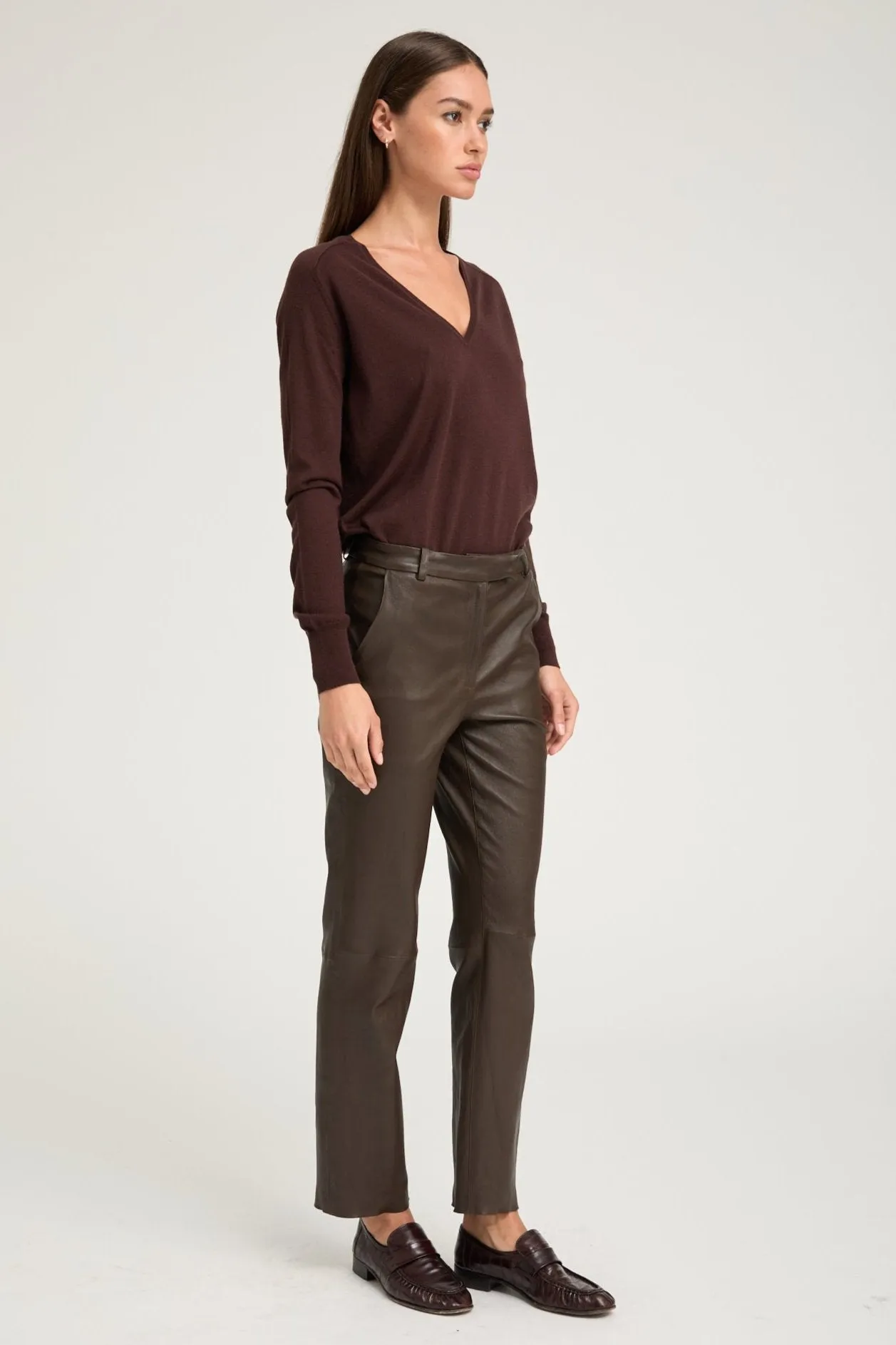 Leather Sophia Cigarette Trousers sold by SPRWMN product image thumbnail 4