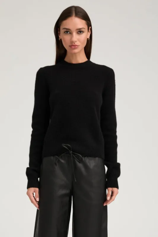 Black Cashmere Crewneck Sweater sold by SPRWMN