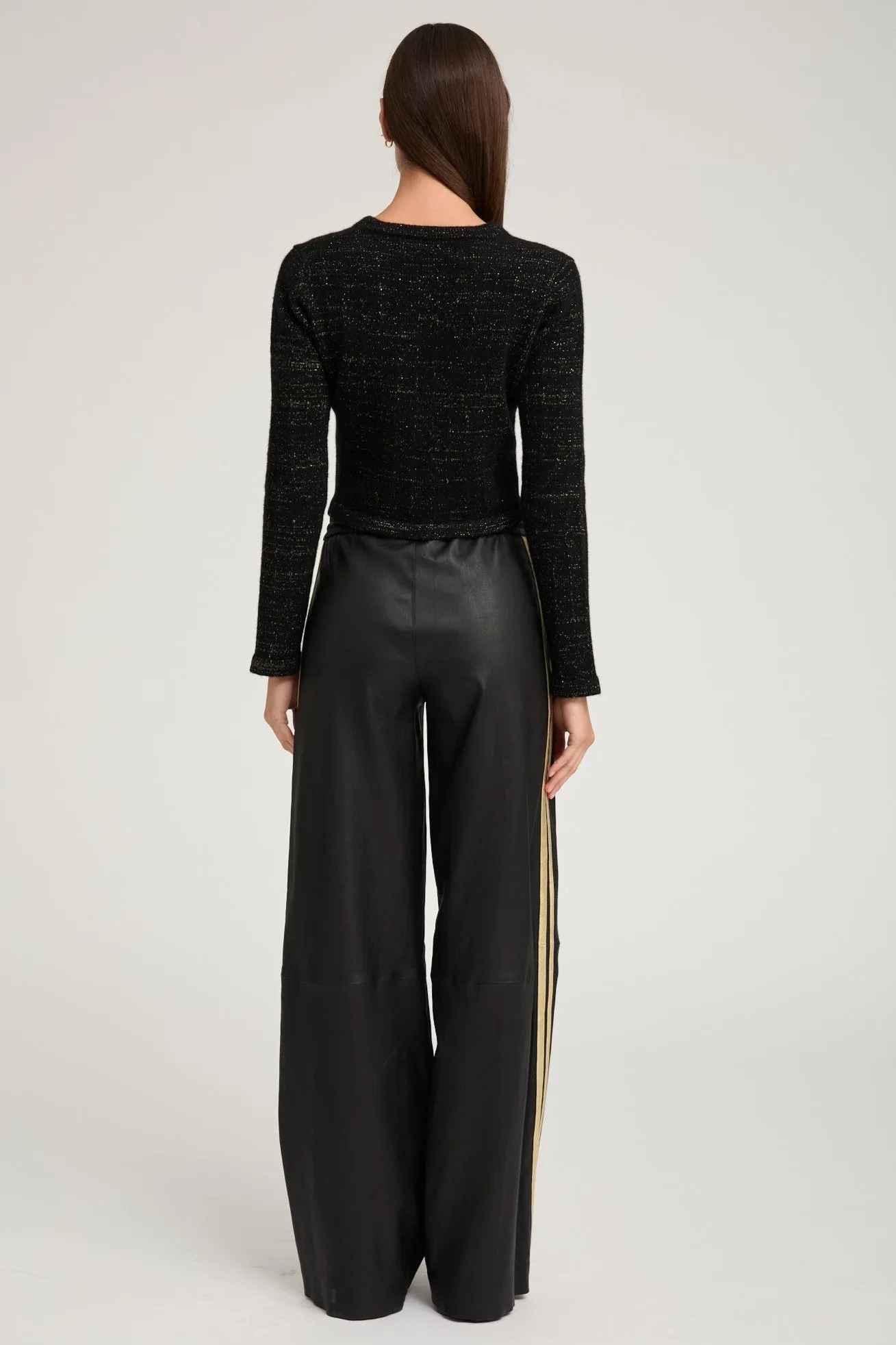 Black & Gold Cashmere Shrunken Cardigan sold by SPRWMN product image thumbnail 3