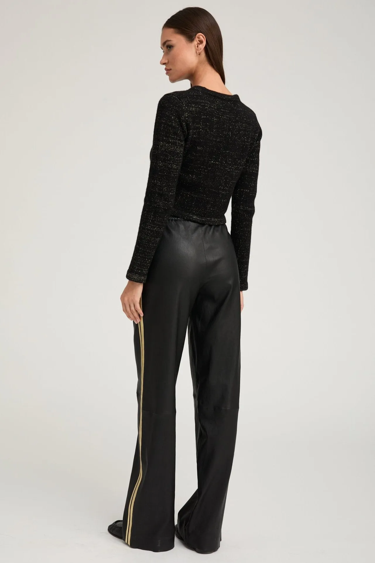 Black & Gold Cashmere Shrunken Cardigan sold by SPRWMN product image thumbnail 4