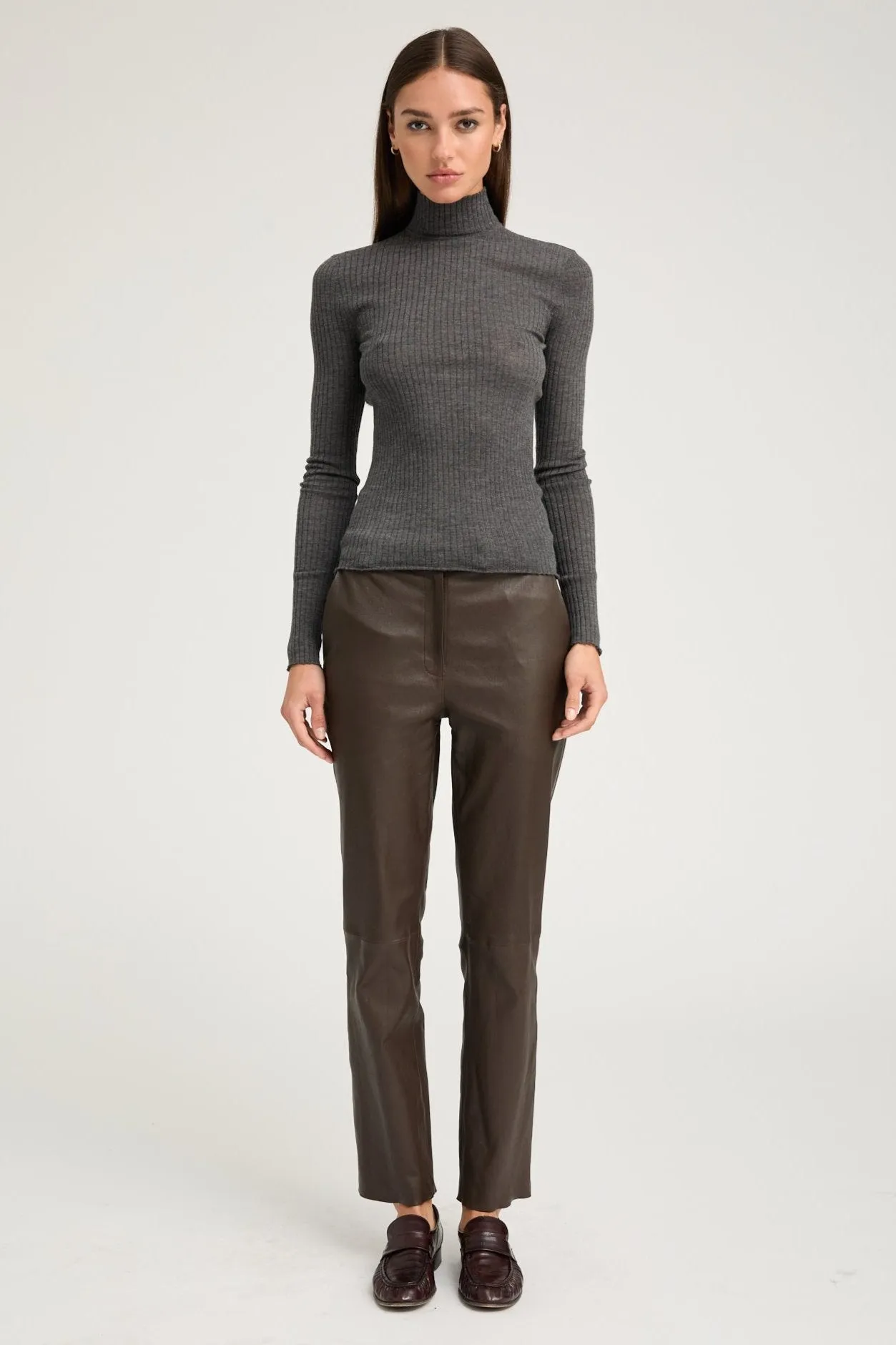 Charcoal Cashmere Mock Neck sold by SPRWMN product image thumbnail 2