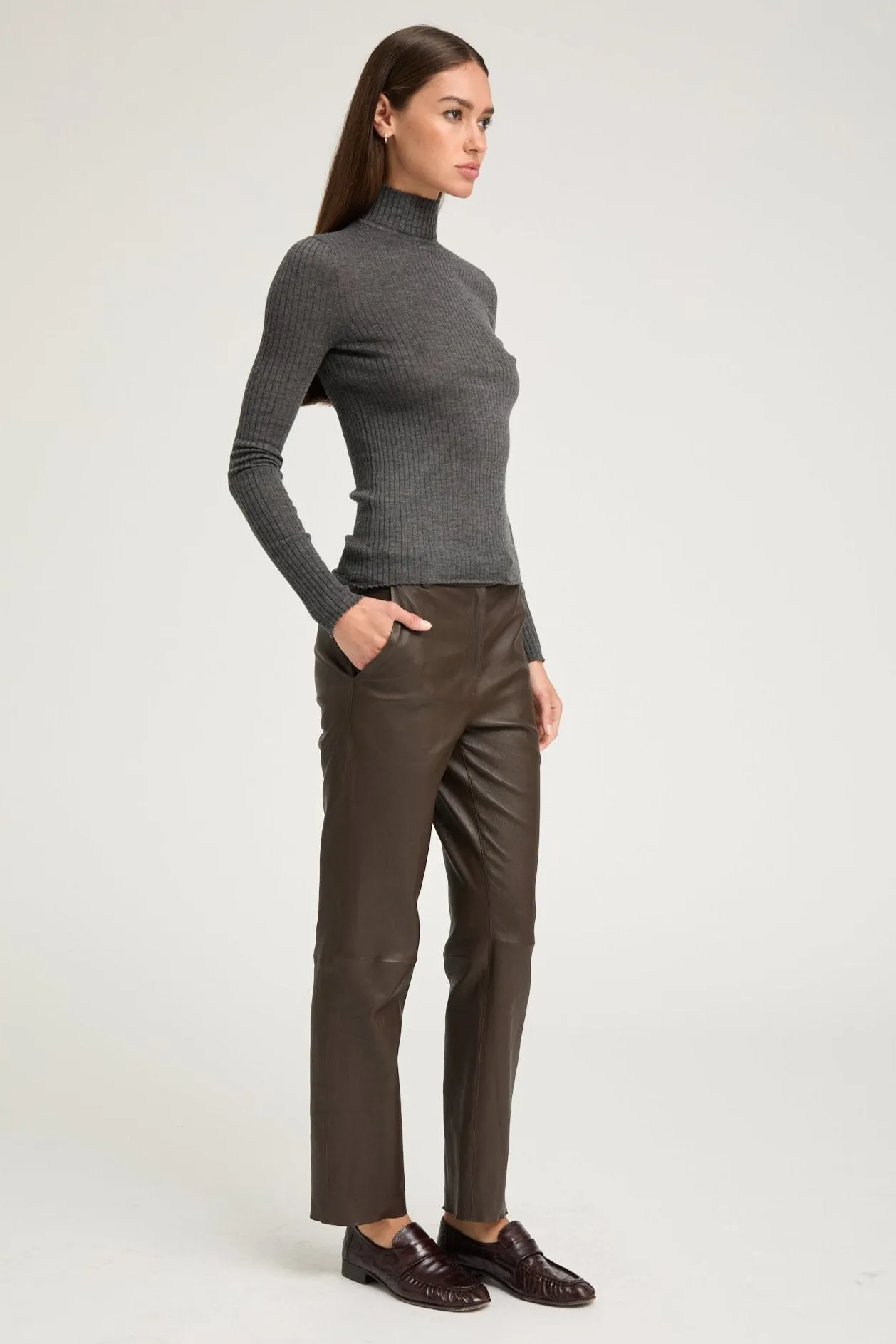Charcoal Cashmere Mock Neck sold by SPRWMN product image thumbnail 3