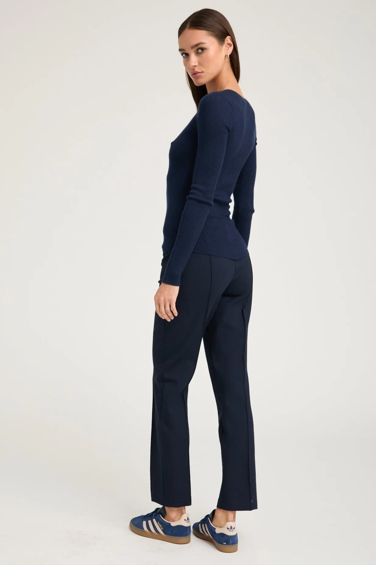 Navy Casanova Sophia Leggings with Pintucks sold by SPRWMN product image thumbnail 4