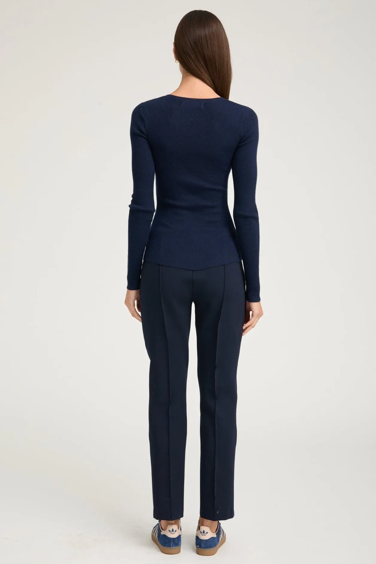 Navy Casanova Sophia Leggings with Pintucks sold by SPRWMN product image thumbnail 3