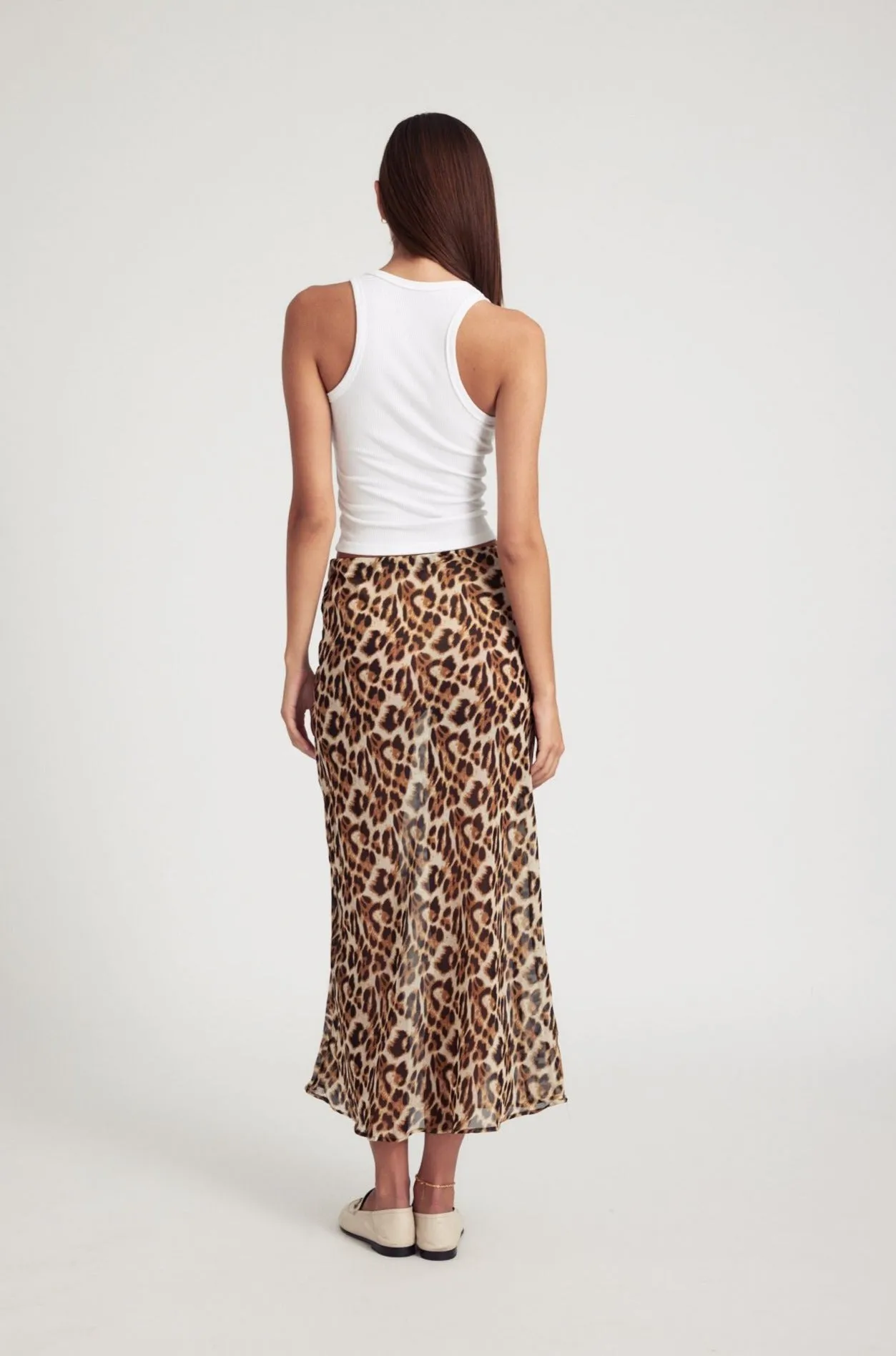 Leopard Silk Bias Maxi Skirt sold by SPRWMN product image thumbnail 4