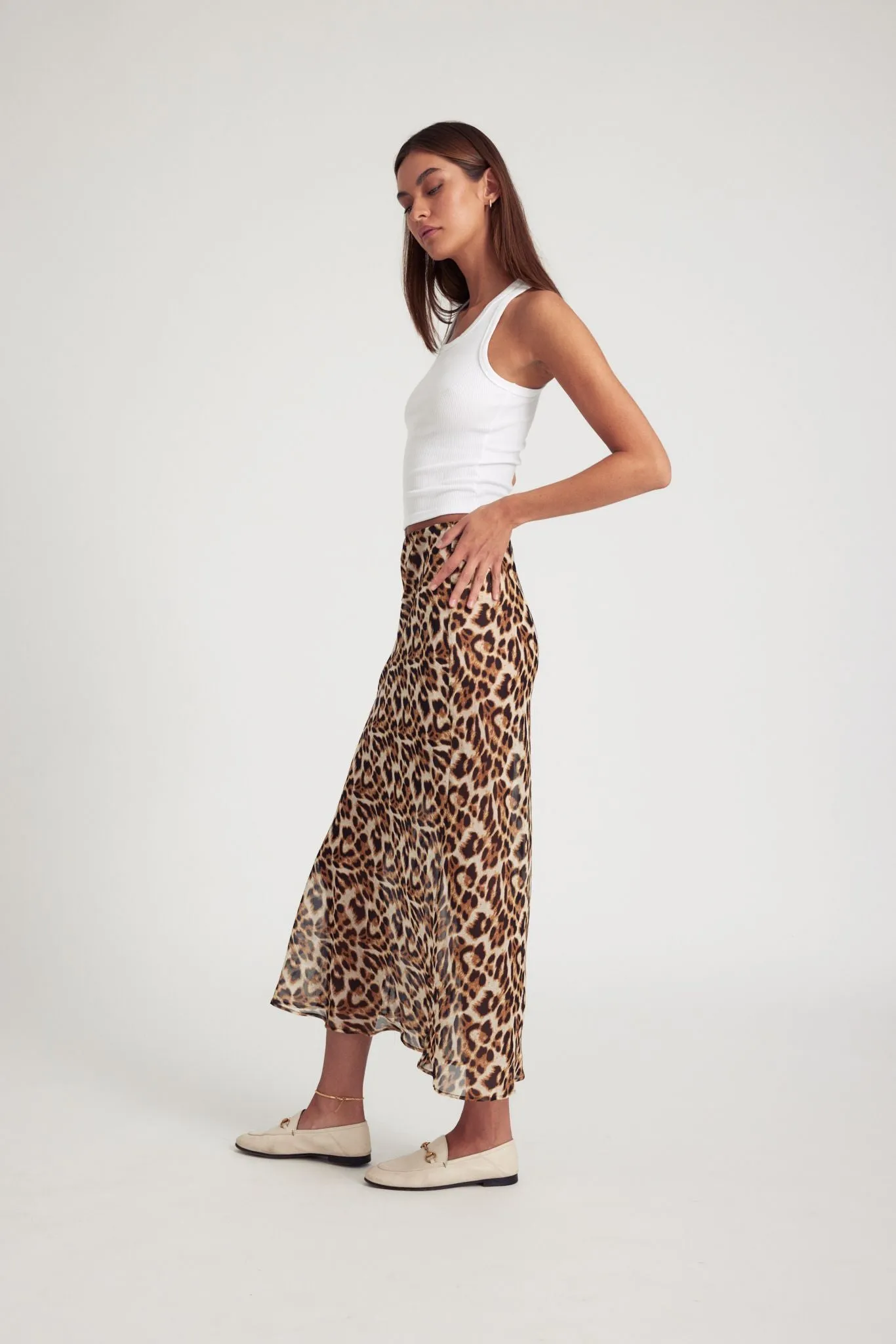 Leopard Silk Bias Maxi Skirt sold by SPRWMN product image thumbnail 2