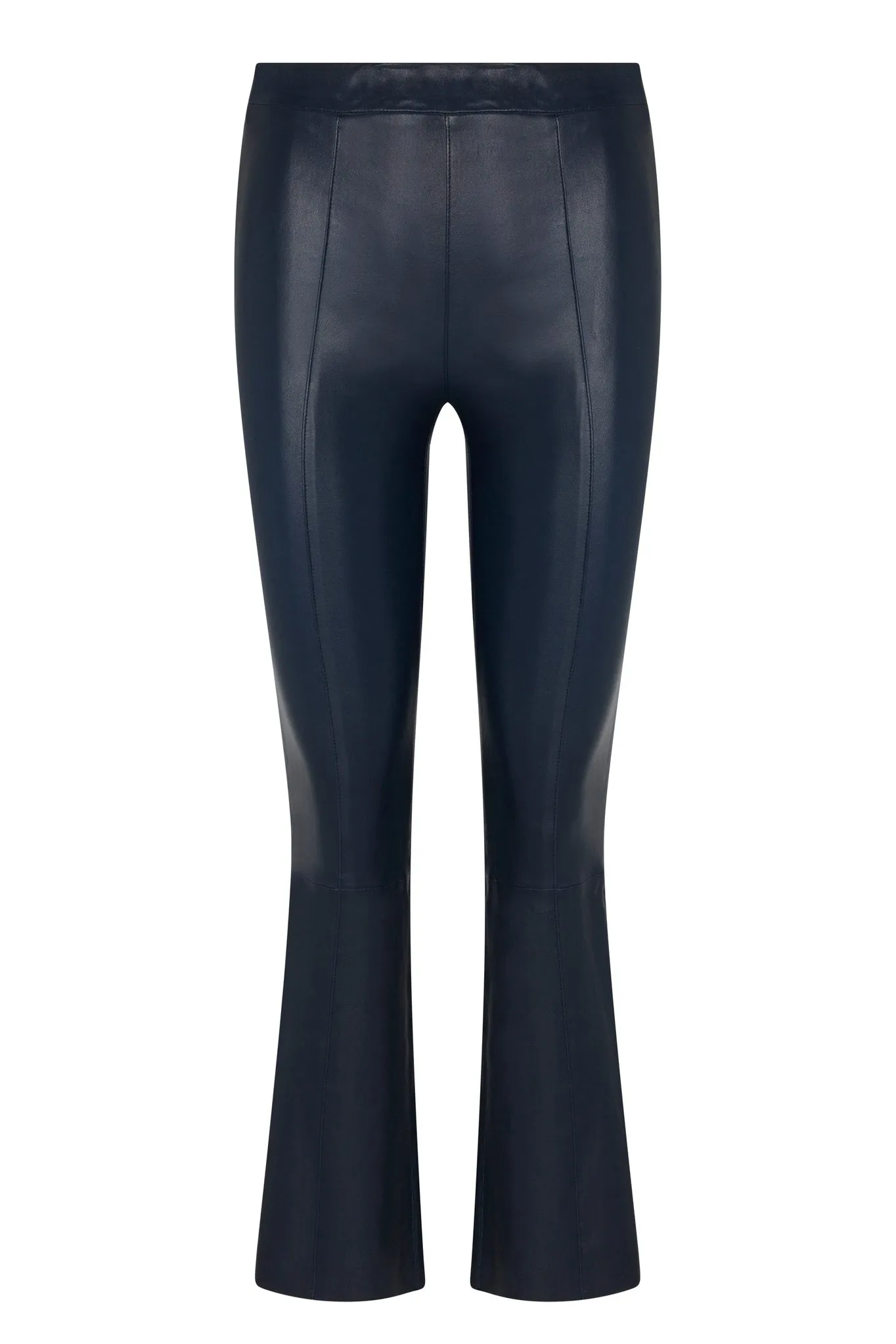 Midnight Leather Ankle Flare Pants with Princess Seams sold by SPRWMN product image thumbnail 5