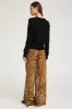 Dark Leopard Silk Wide Leg Trousers sold by SPRWMN