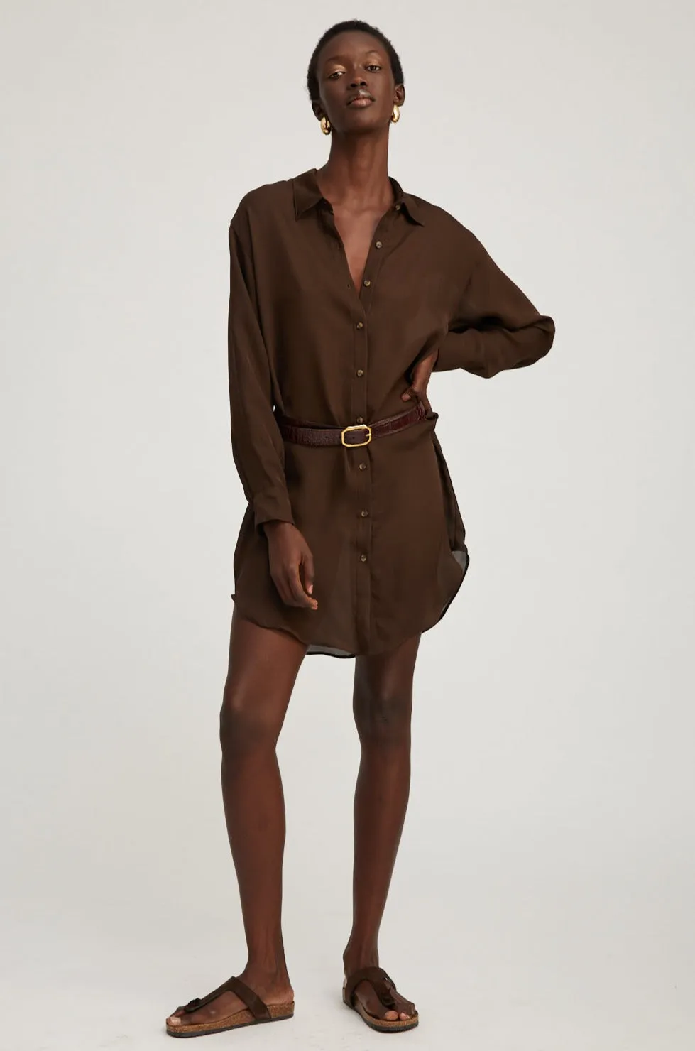 Americano Silk Button Down Mini Dress sold by SPRWMN product image thumbnail 2