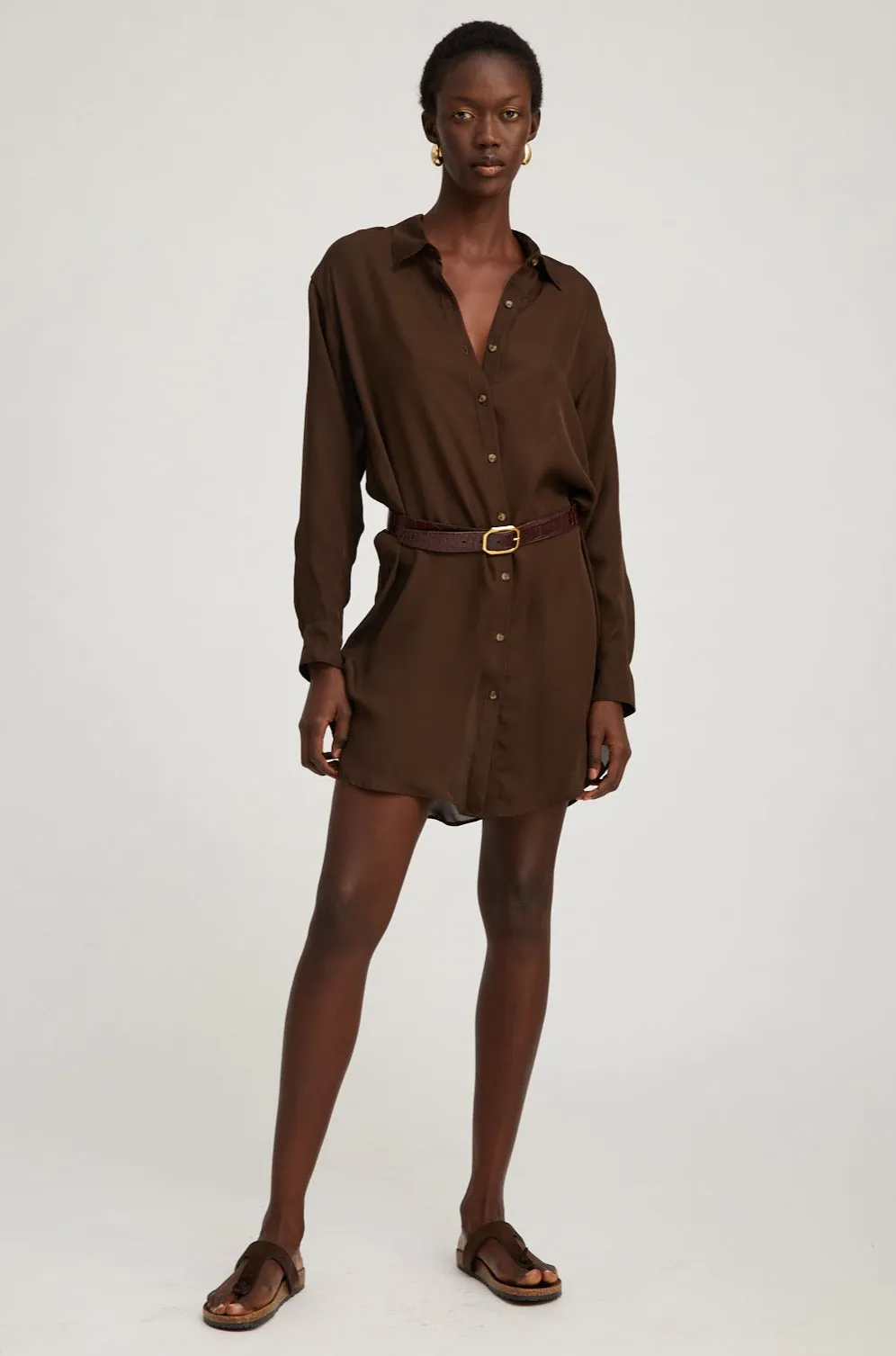 Americano Silk Button Down Mini Dress sold by SPRWMN