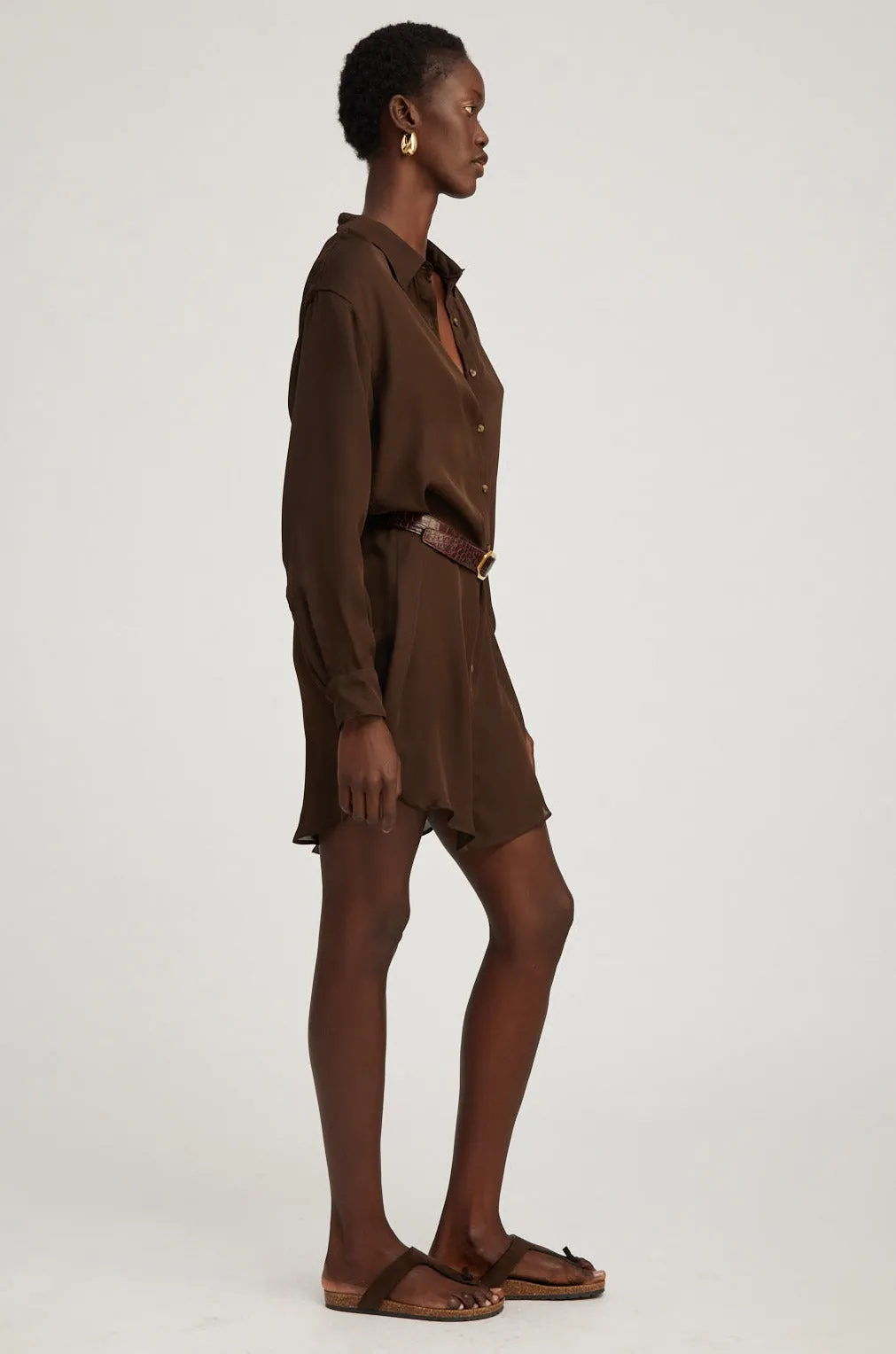 Americano Silk Button Down Mini Dress sold by SPRWMN product image thumbnail 3