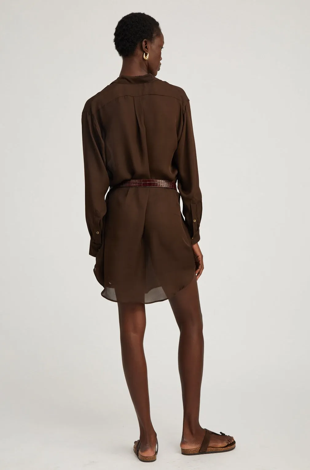 Americano Silk Button Down Mini Dress sold by SPRWMN product image thumbnail 4