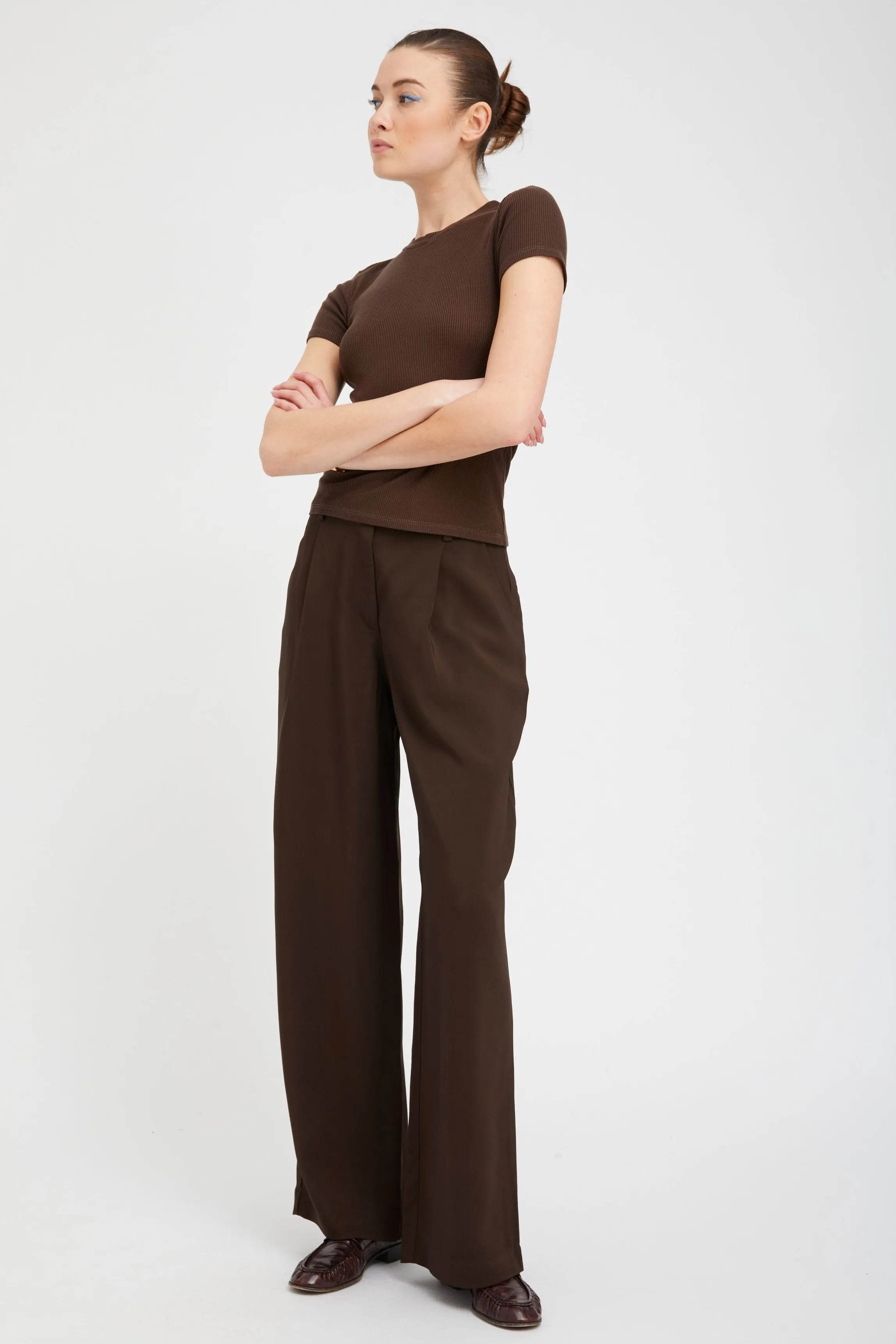 Americano Crepe Straight Leg Pleated Trousers sold by SPRWMN product image thumbnail 2