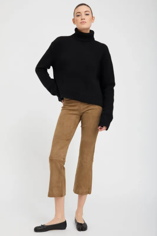 Olive Suede Crop Flare sold by SPRWMN