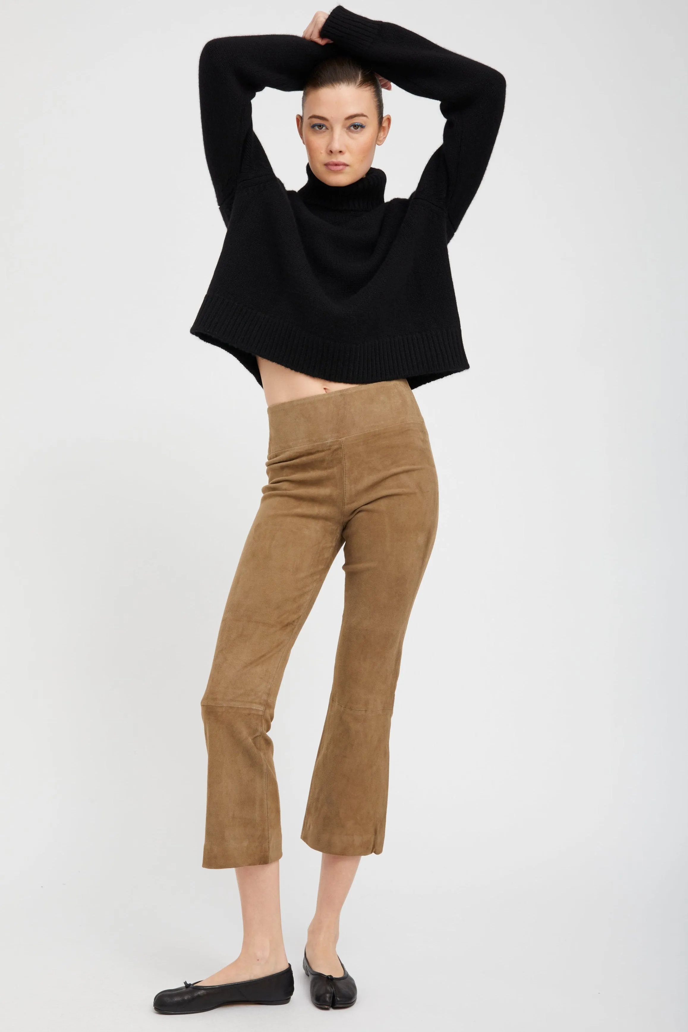 Olive Suede Crop Flare sold by SPRWMN product image thumbnail 2