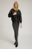 Black Leather Cropped Aviator Bomber sold by SPRWMN