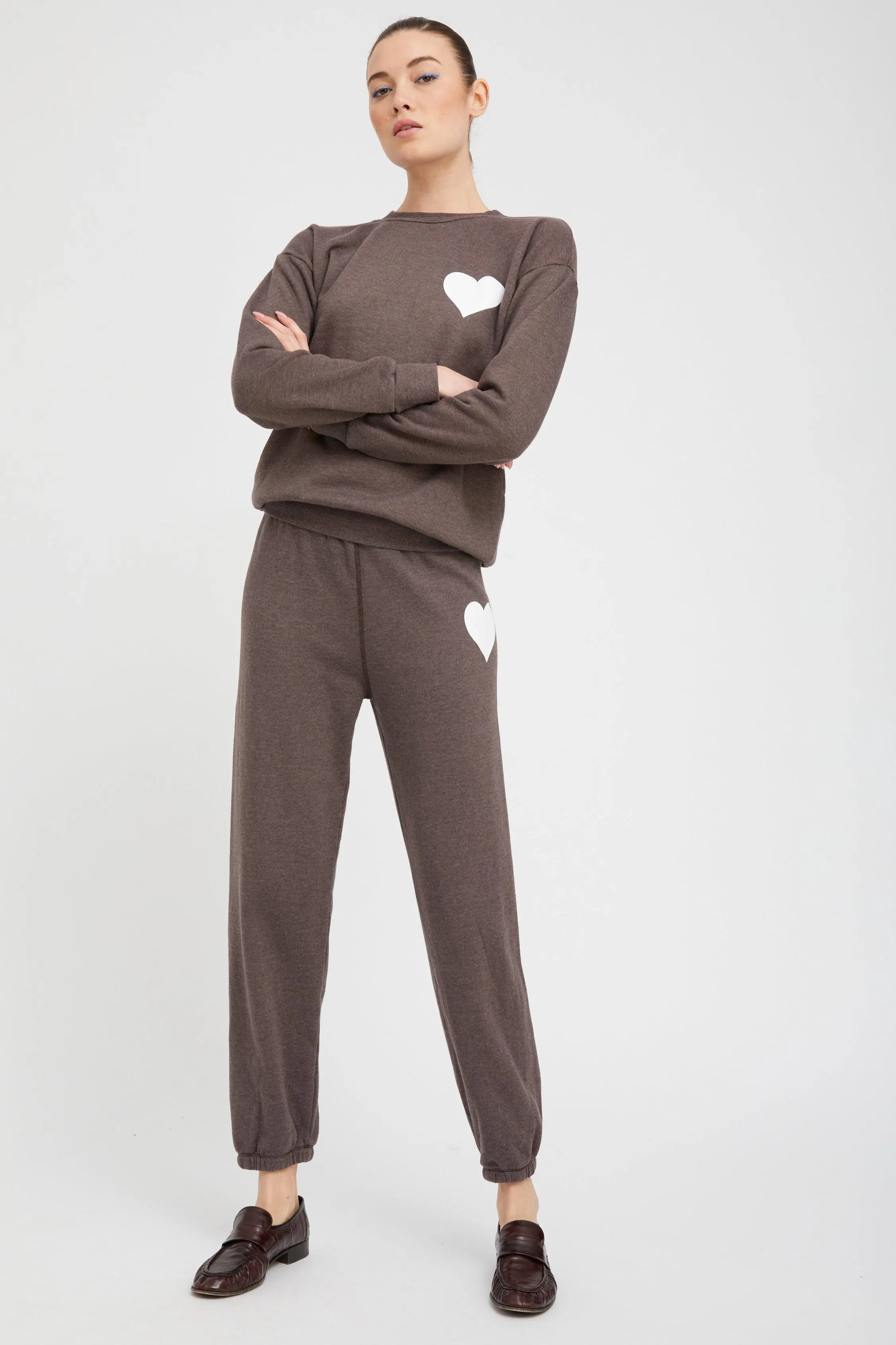 Heather Brown Heart Sweatshirt sold by SPRWMN product image thumbnail 3