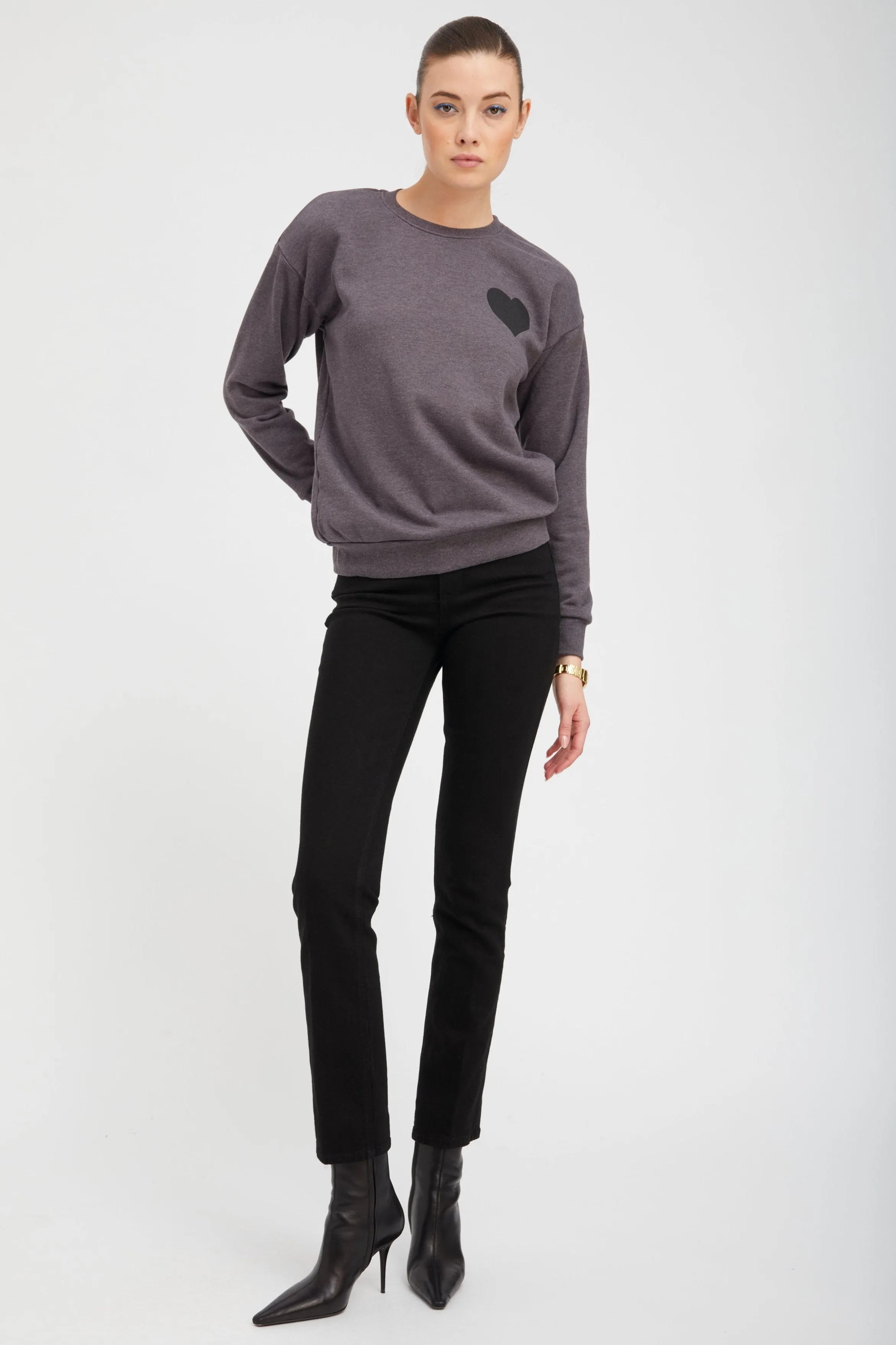 Charcoal Heart Sweatshirt sold by SPRWMN product image thumbnail 3