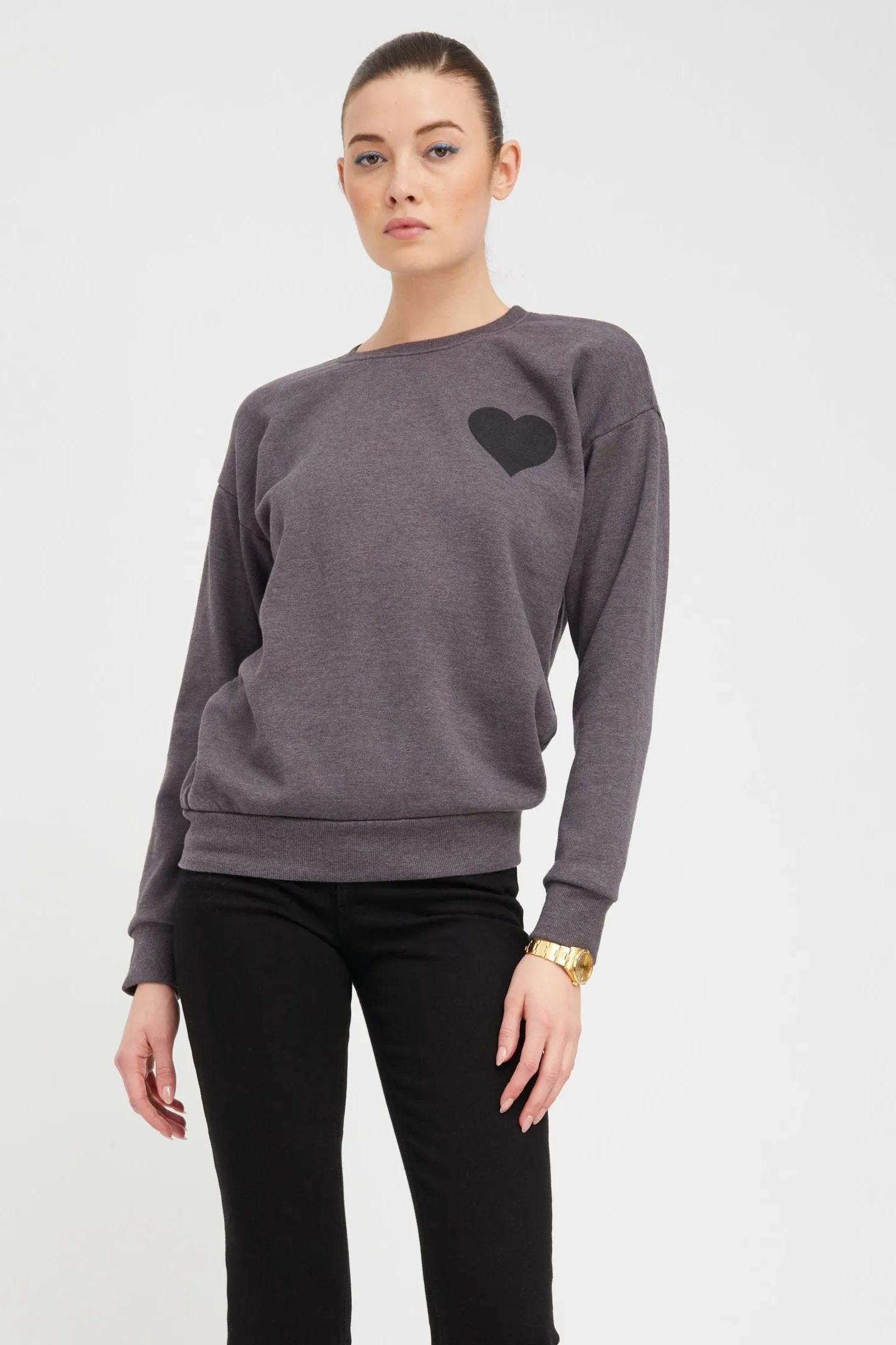 Charcoal Heart Sweatshirt sold by SPRWMN