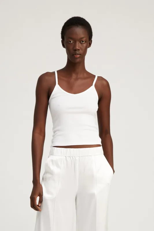 White Rib V-Neck Tank sold by SPRWMN