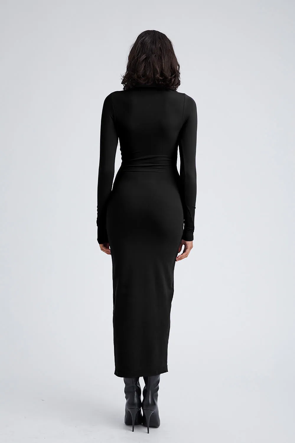 Black City Long Sleeve Turtleneck Dress sold by SPRWMN product image thumbnail 4