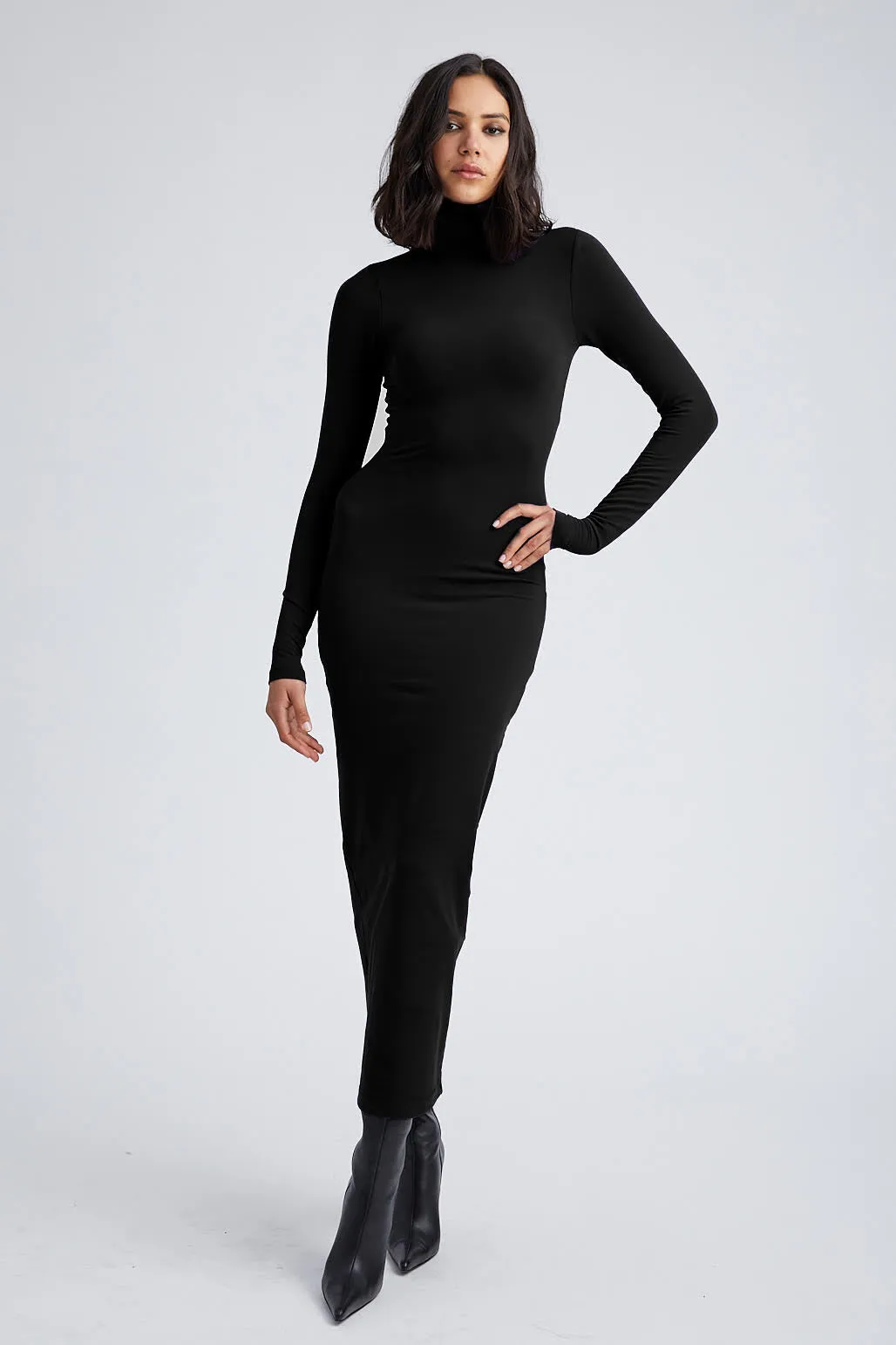 Black City Long Sleeve Turtleneck Dress sold by SPRWMN product image thumbnail 2