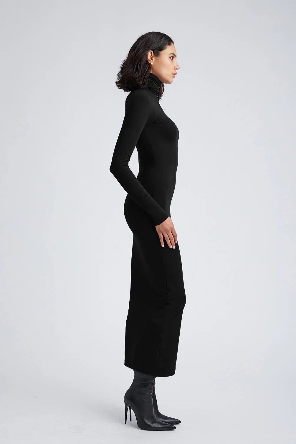Black City Long Sleeve Turtleneck Dress sold by SPRWMN product image thumbnail 3