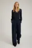Navy Silk Fitted Button Down sold by SPRWMN